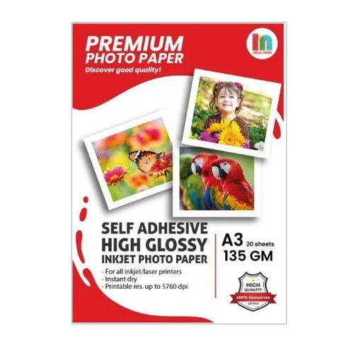 Papel Fotografico Adhisivo A3 135grm x20 Hojas